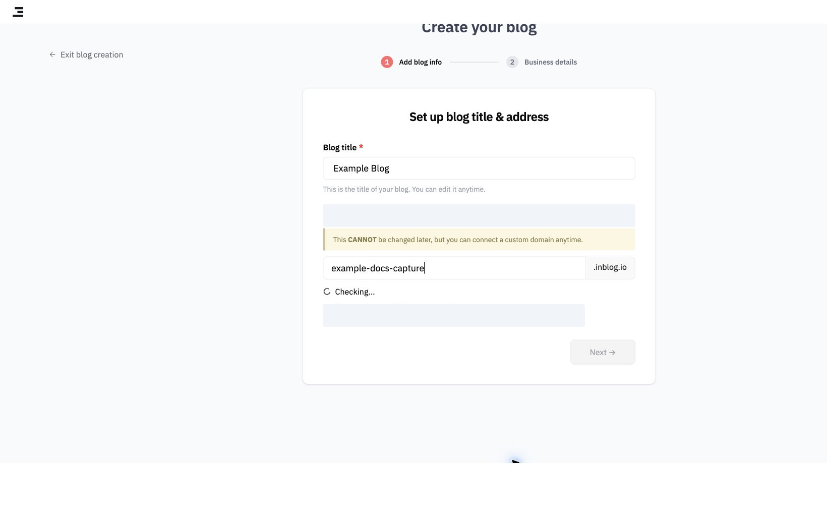 Blog title setup